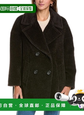 自营 Cinzia Rocca Icons 中号羊毛大衣 - 棕色 美国奥莱直发女装