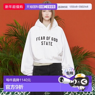 1h可退 香港直邮潮奢 Essentials 女士 白色 Fleece Raglan 连帽