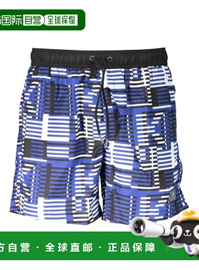 自营Karl Lagerfeld Polyester Men Swim Men's Boxer - blue 美