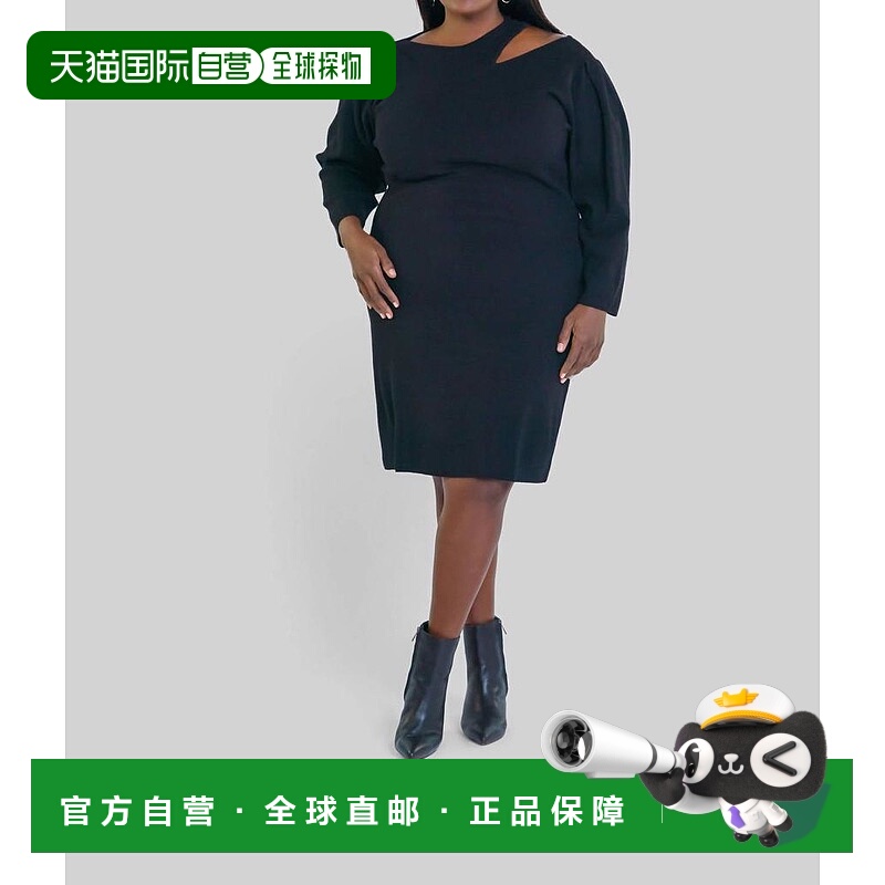 1h可退 【美国直邮】donna morgan 女士 连衣裙长袖紧身毛衣裙