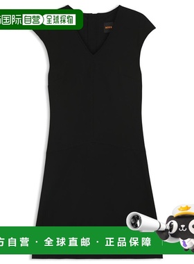 自营bossA字裙，弹性面料，缝线切割-黑色 美国奥莱直发连衣裙