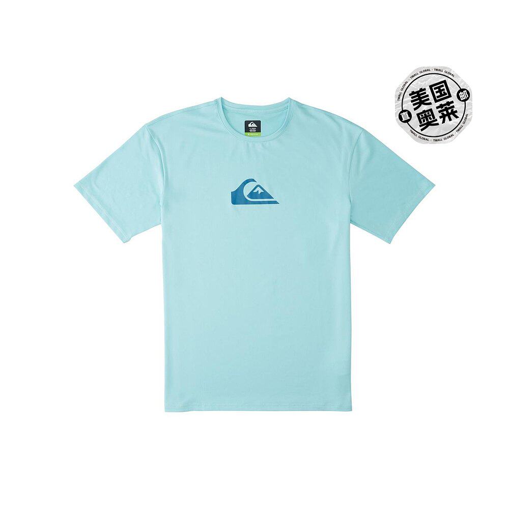 quiksilver男士图案游泳防晒衣 - 天使蓝 【美国奥莱】直发