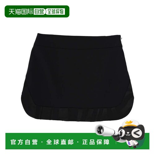 自营pucciVirgin Wool Fitted Curved Hem Mini Skirt - black 美