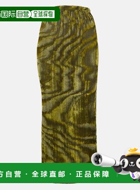 自营Ronny Kobo Green/black Devore Midi Jay Skirt - green 美