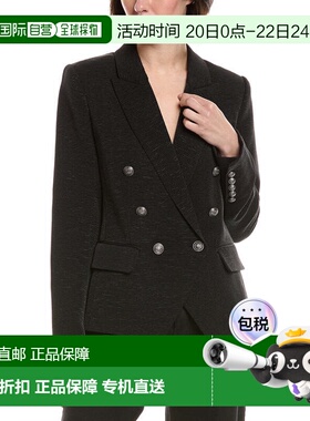 自营L'AGENCE Kenzie Double-Breasted Blazer - black 美国奥莱