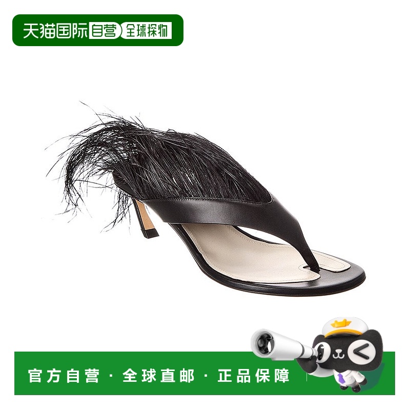 自营 LANVIN Swing Melodie 45 Leather Sandal - black 美国奥莱