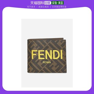 美国直邮Fendi 真皮卡夹钱包 男士