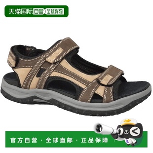 自营Drew Warren Sandals Brown Nubuck Round Toe Adjustable St