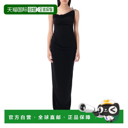 自营coperniDraped Bodice Black Maxi Dress - black 美国奥莱直