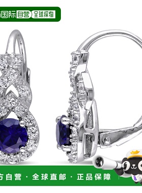 自营 mimi & max1 7/8 CT TGW 创造了 925 纯银蓝色和白色蓝宝石