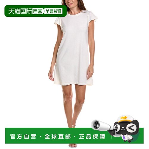 自营Michael Stars Dena荷叶边袖t恤连衣裙-白色 美国奥莱直发
