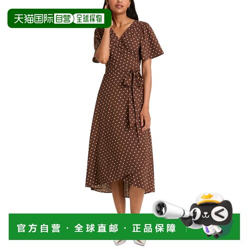 自营Draper James Gigi Wrap Dress - brown 美国奥莱直发连衣裙
