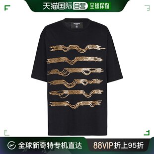 女士 上装 美国直邮 T恤短袖 条纹纯棉 balmain