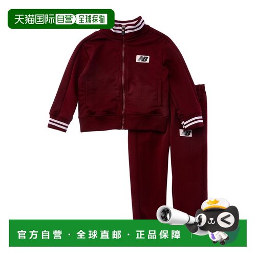 自营New Balance 2pc Full Zip Jacket & Pant Set - red 美国奥