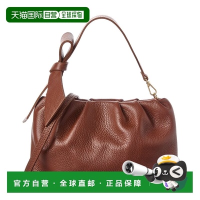 自营Persaman New York Lilie Bow Leather Shoulder Bag - brown
