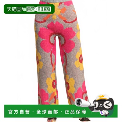 自营davi & daniPrinted Floral Pants In Grey Fuchsia - grey f