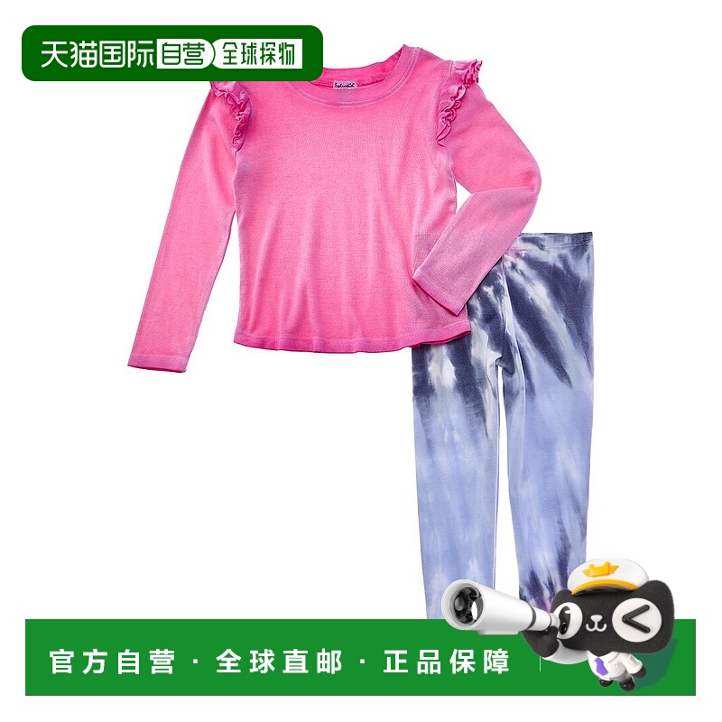 自营Splendid 2pc Blooming Tie-Dye Top & Legging Set - pink