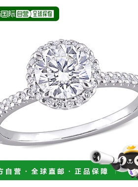 自营 Mimi & Max 1 1/4 克拉 DEW 创作 925 银莫桑石光环戒指 -