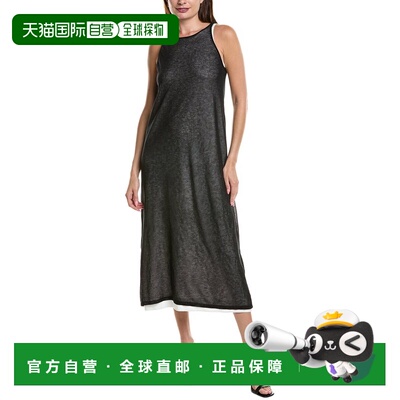 自营 Kenneth Cole分层透明Maxi连衣裙-黑色 美国奥莱直发性感