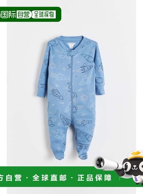 自营babycottonsSkyward Zip Footed Pajama - blue 美国奥莱直发