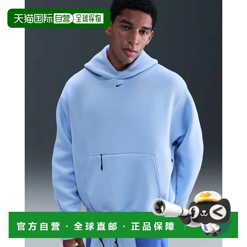 自营Nike Tech大号羊毛连帽衫Mens蓝色袋鼠口袋套头衫JAX1062-蓝