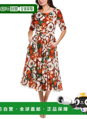 自营 Samantha Sung Aster 中长连衣裙 - 橙色 美国奥莱直发长裙