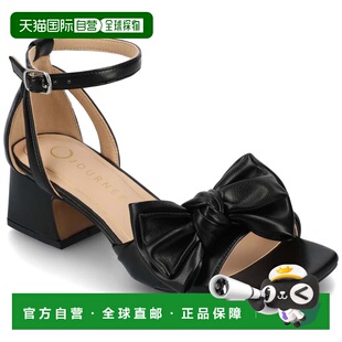 自营journee collectionJournee女式Zevi中宽连衣裙凉鞋-黑色pu