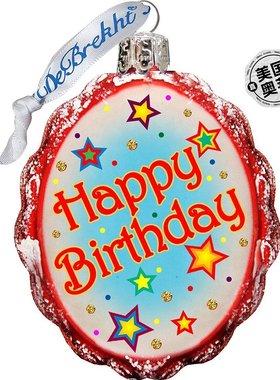 Designocracy 生日快乐玻璃纪念品装饰品 - 多色 【美国奥莱】直