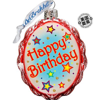 Designocracy 生日快乐玻璃纪念品装饰品 - 多色 【美国奥莱】直