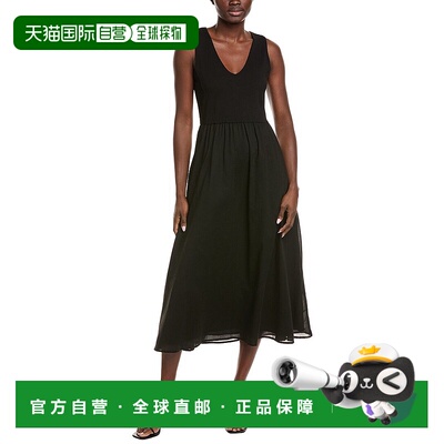 自营ATM Anthony Thomas Melillo Mixed Media Midi Dress - blac