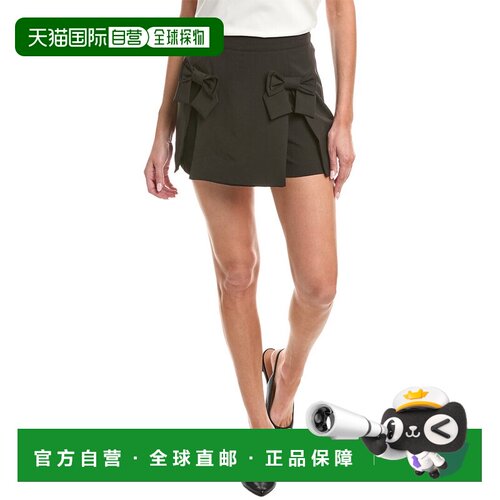 自营Gracia Double Bow Detailed Mini Skort - black 美国奥莱直