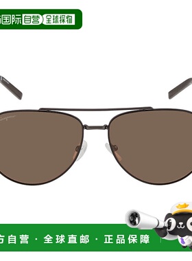 自营Salvatore Ferragamo Brown Pilot Unisex Sunglasses SF226S