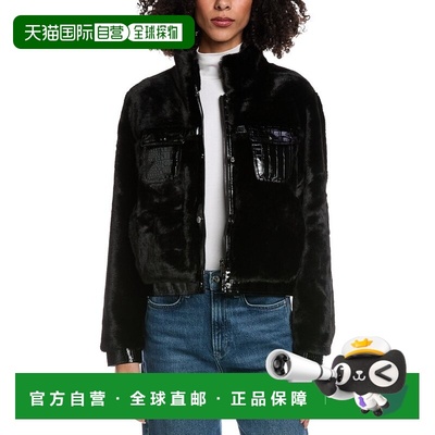 自营La Fiorentina JACKET - BLACK 奥莱直发美国皮草外套