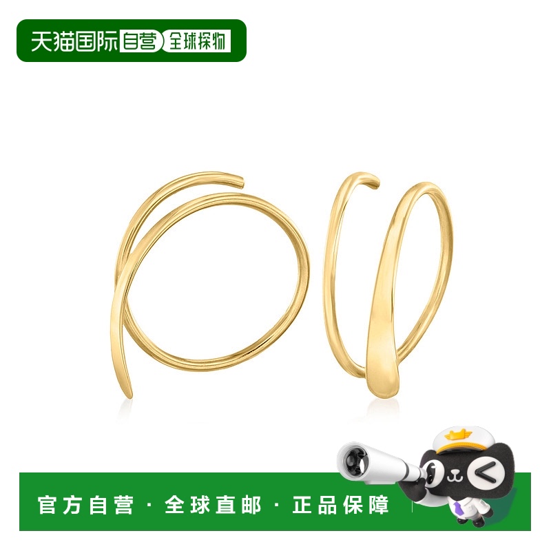 自营 Ross-Simons 14kt 黄金 Endless Teardrop Wire Threader 耳