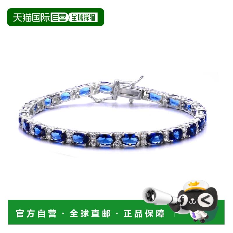 自营GENEVIVE 纯银蓝宝石立方氧化锆网球手链 - 蓝色 美国奥莱直图片
