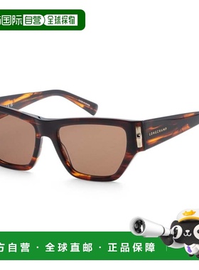 自营Longchamp Women's 54 mm Brown Sunglasses - striped brown