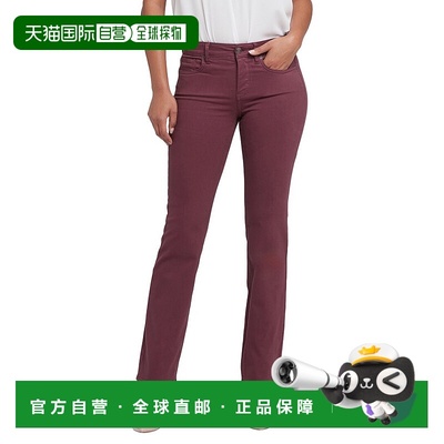 自营 NYDJ娇小玛丽莲深樱桃直筒牛仔裤-红色 美国奥莱直发