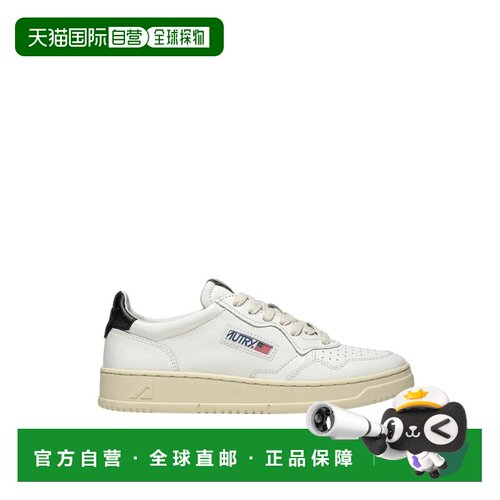 自营Autry Medalist低白色和黑色皮革男式运动鞋Aulm Ll22 M-白色