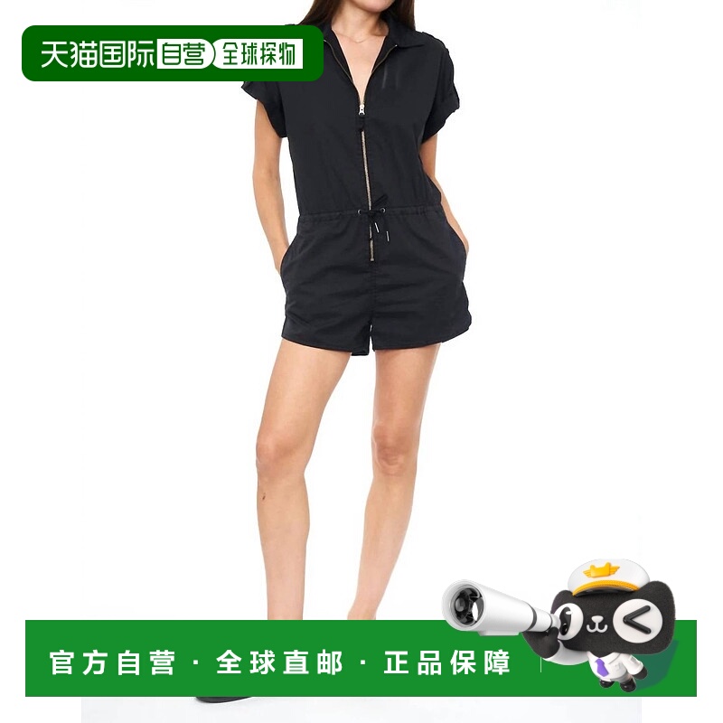 自营 pistolaMeg 褪色黑色短袖拉链连体衣 - 褪色黑色 美国奥莱直
