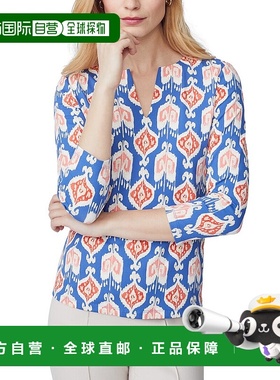 自营 J.McLaughlin Carly Top - blue/coral 上衣美国奥莱直发