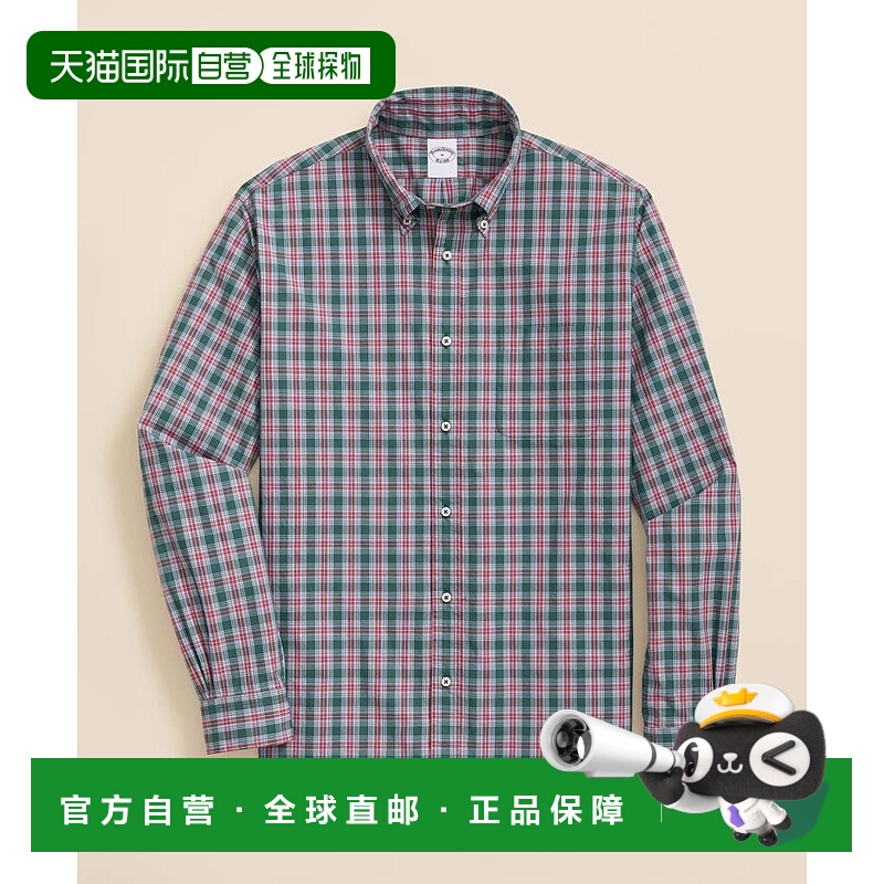 1h可退 【美国直邮】brooks brothers 男士 衬衫布克兄弟府绸宽松