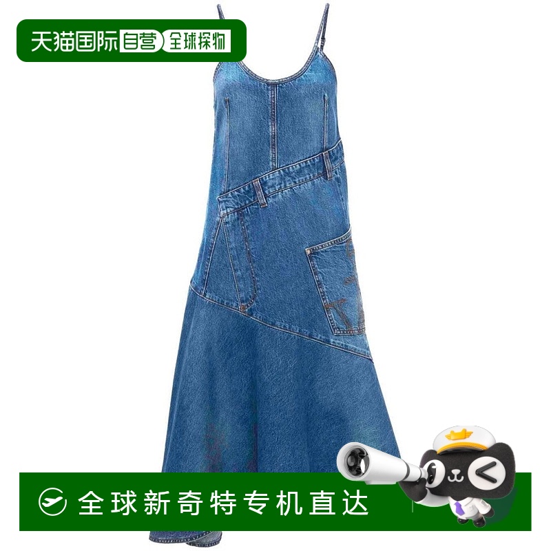 自营jw anderson不对称棉质牛仔连衣裙-蓝色 【美国奥莱】直发