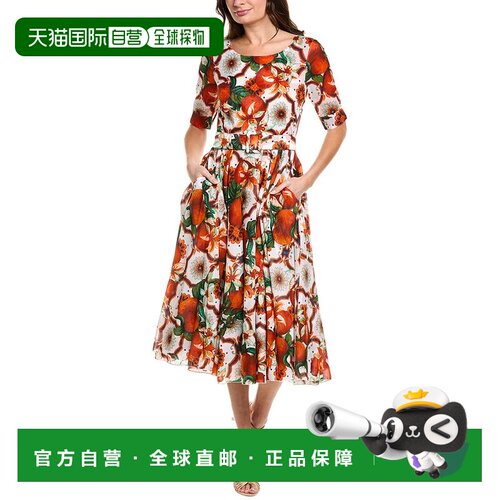 自营Samantha Sung Aster Midi Dress - orange 美国奥莱直发