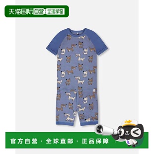 自营deux par deuxOrganic Cotton Two-Piece Pyjama Set Blue Do