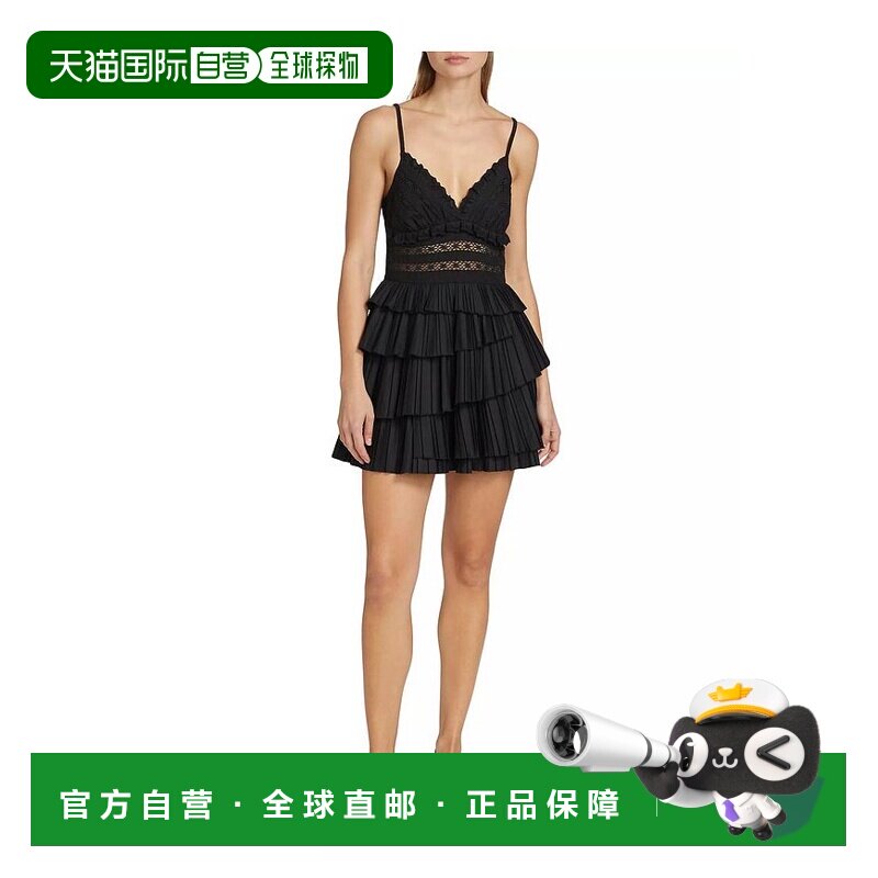 【美国直邮】sea 女士 连衣裙蕾丝紧身迷你面料服饰荷叶边棉混纺