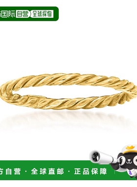 自营 Ross-Simons 18kt 黄金绳环 黄色 美国奥莱直发戒指