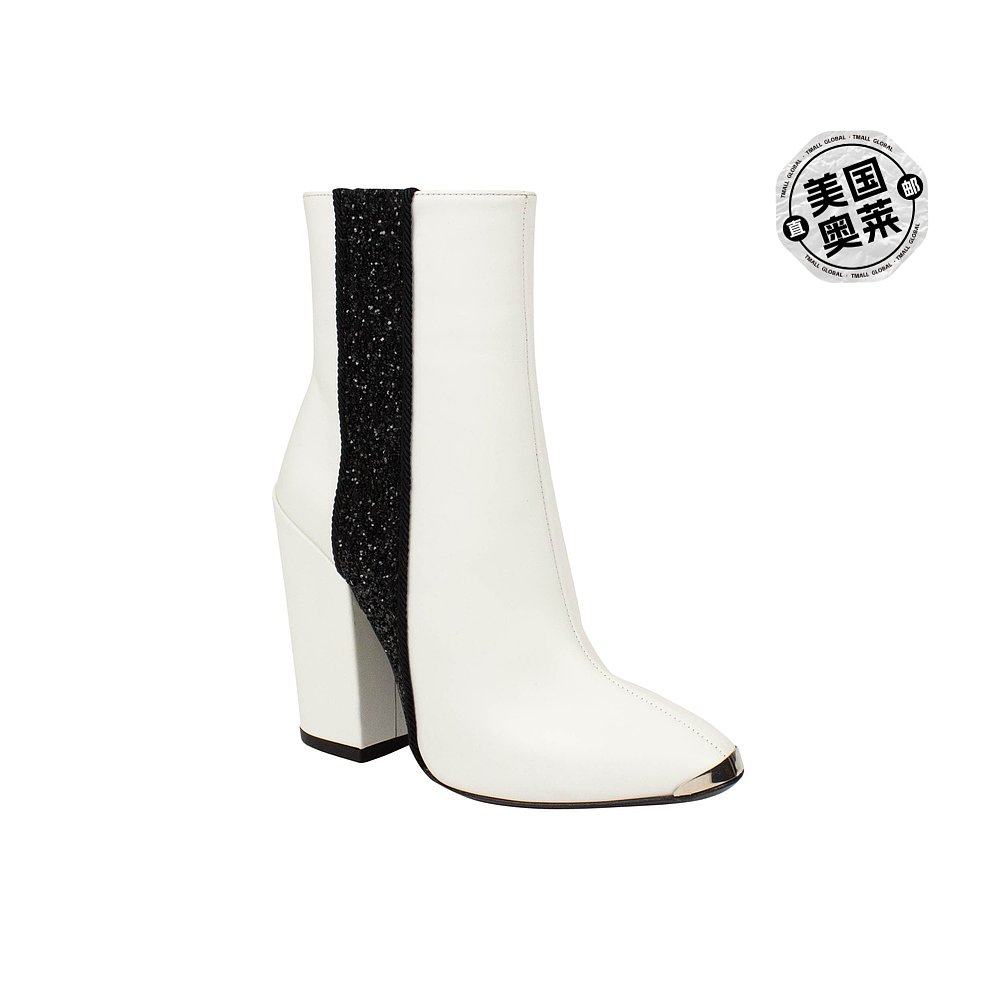 amiri女式白色闪光条纹圆头靴 - 黑色 【美国奥莱】直发