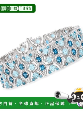 自营 925 纯银 Ross-Simons London 和天蓝色托帕石手链 - 8 英寸