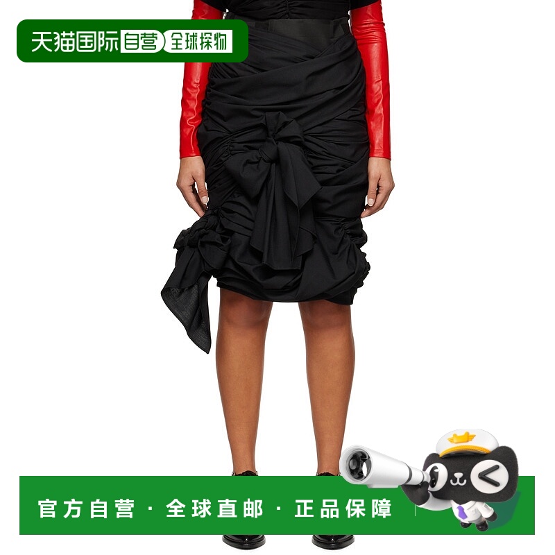1h可退 香港直邮潮奢 tao 女士 黑色结饰半身裙 TKS003051羊毛