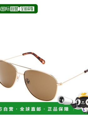 自营Fossil Men's Aviator Sunglasses - gold 美国奥莱直发